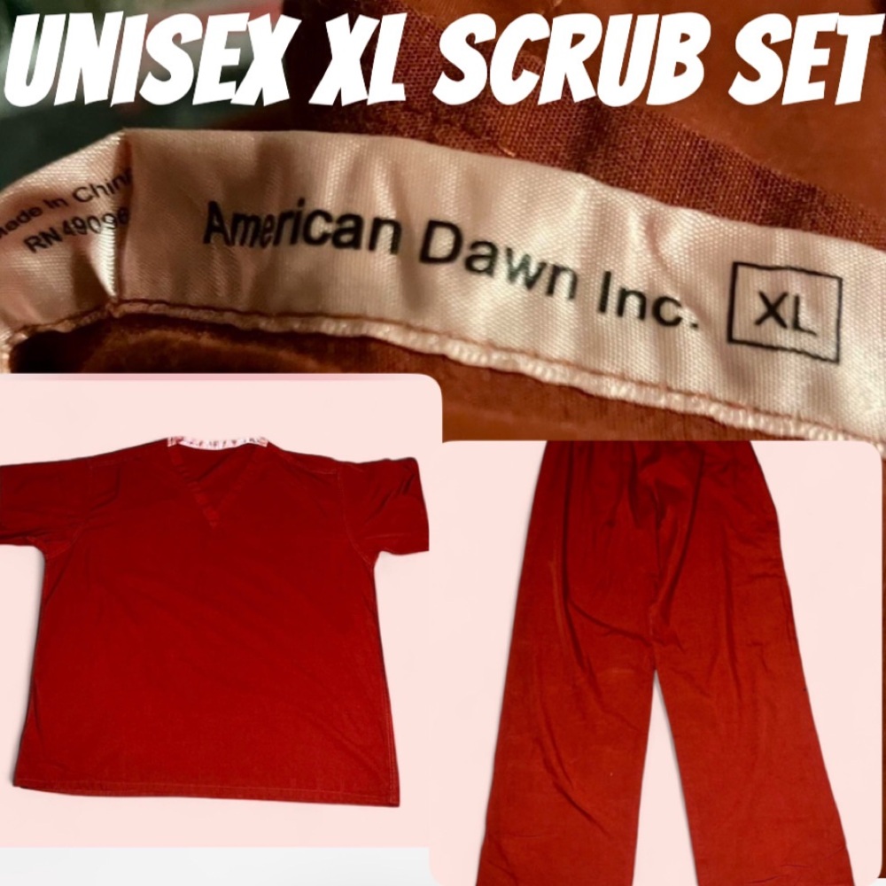 Red Unisex Scrub Set - XL